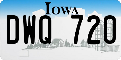 IA license plate DWQ720