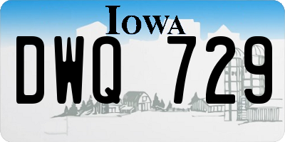 IA license plate DWQ729