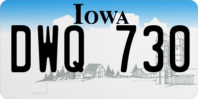 IA license plate DWQ730