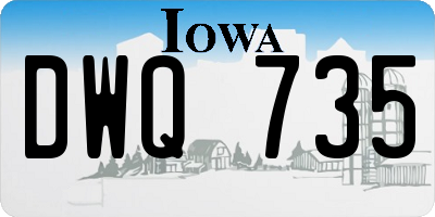 IA license plate DWQ735