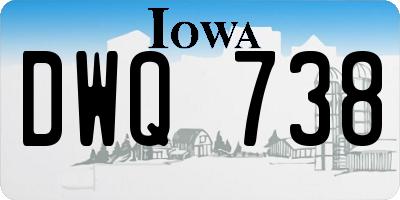 IA license plate DWQ738