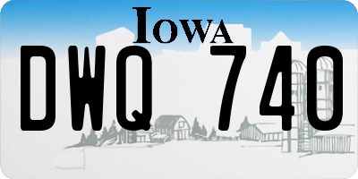 IA license plate DWQ740