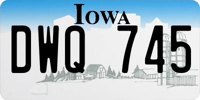 IA license plate DWQ745
