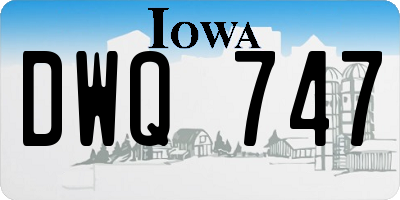 IA license plate DWQ747