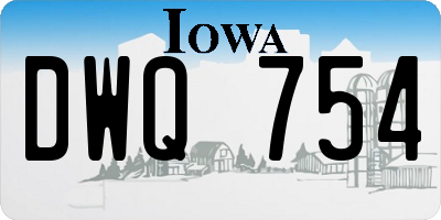 IA license plate DWQ754