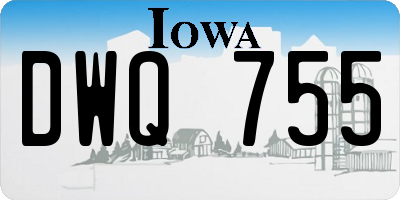 IA license plate DWQ755