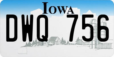 IA license plate DWQ756