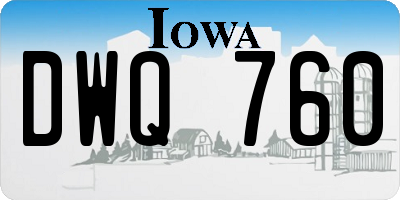 IA license plate DWQ760