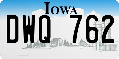 IA license plate DWQ762