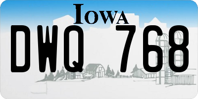 IA license plate DWQ768