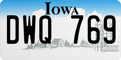 IA license plate DWQ769