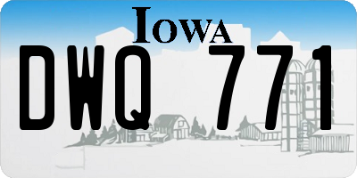 IA license plate DWQ771