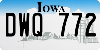 IA license plate DWQ772