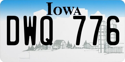 IA license plate DWQ776