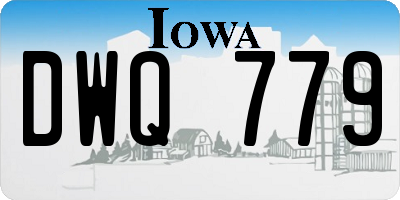 IA license plate DWQ779