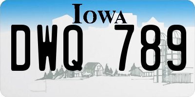 IA license plate DWQ789