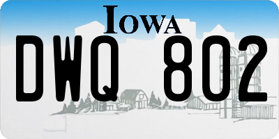 IA license plate DWQ802