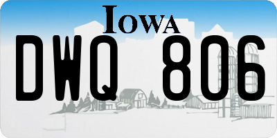 IA license plate DWQ806