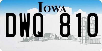 IA license plate DWQ810