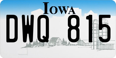 IA license plate DWQ815