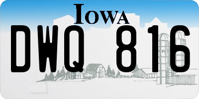 IA license plate DWQ816