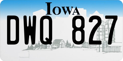 IA license plate DWQ827