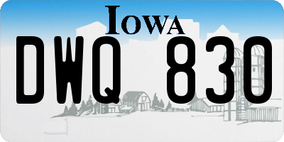 IA license plate DWQ830
