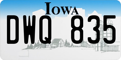 IA license plate DWQ835