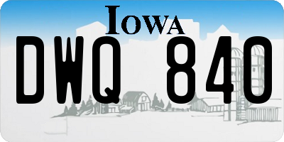 IA license plate DWQ840