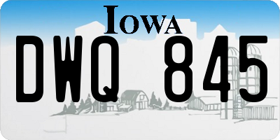 IA license plate DWQ845