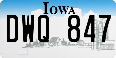 IA license plate DWQ847