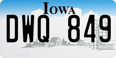 IA license plate DWQ849