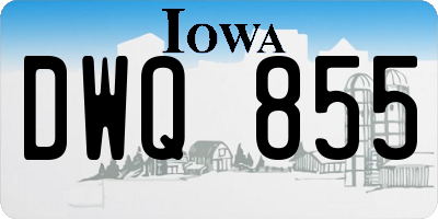 IA license plate DWQ855