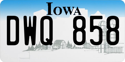 IA license plate DWQ858