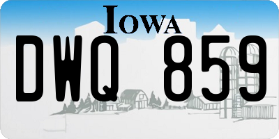 IA license plate DWQ859