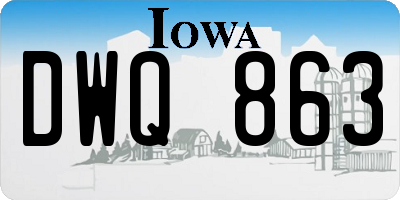 IA license plate DWQ863