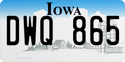 IA license plate DWQ865