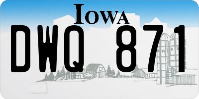 IA license plate DWQ871