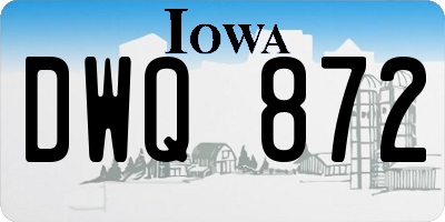 IA license plate DWQ872