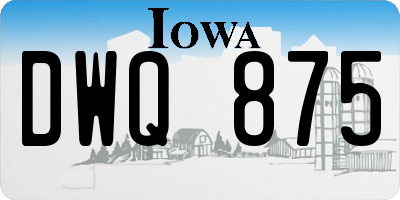 IA license plate DWQ875