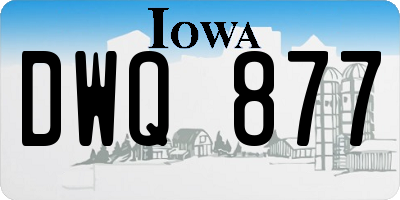 IA license plate DWQ877