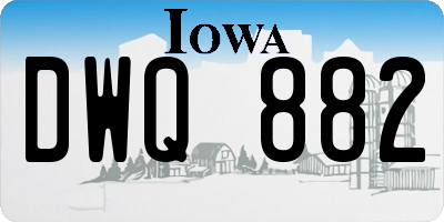 IA license plate DWQ882