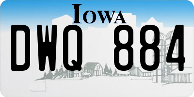 IA license plate DWQ884