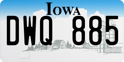 IA license plate DWQ885