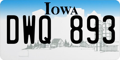 IA license plate DWQ893