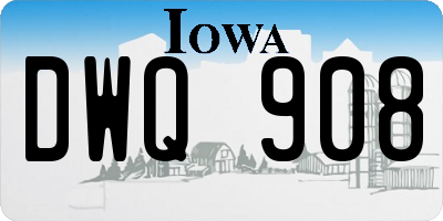 IA license plate DWQ908