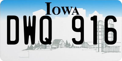 IA license plate DWQ916