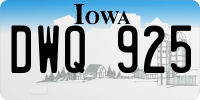 IA license plate DWQ925
