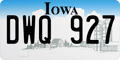 IA license plate DWQ927