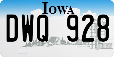 IA license plate DWQ928